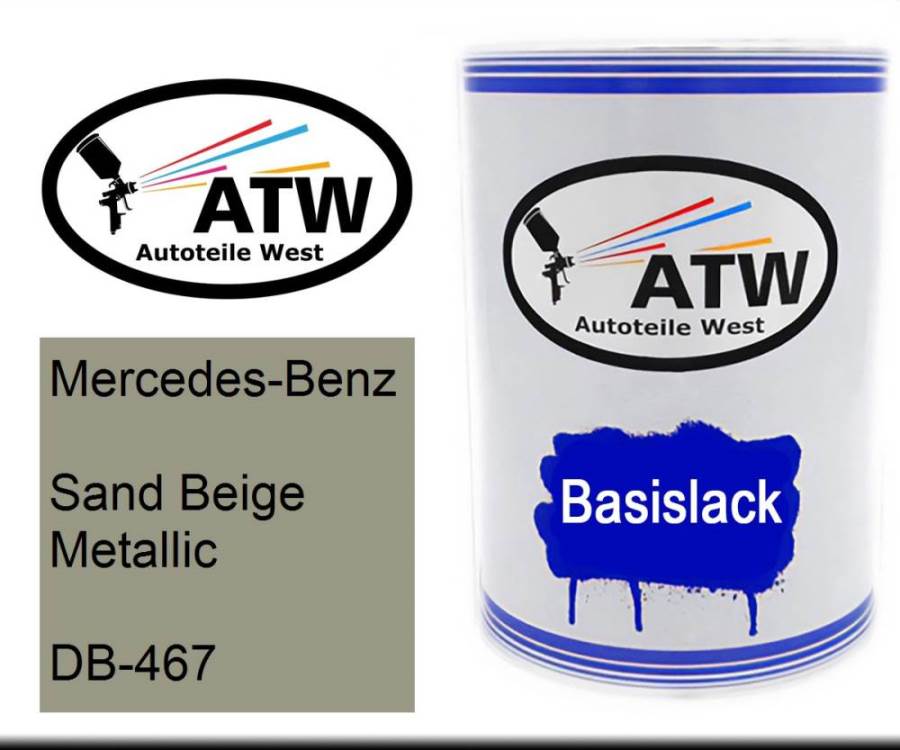 Mercedes-Benz, Sand Beige Metallic, DB-467: 500ml Lackdose, von ATW Autoteile West.